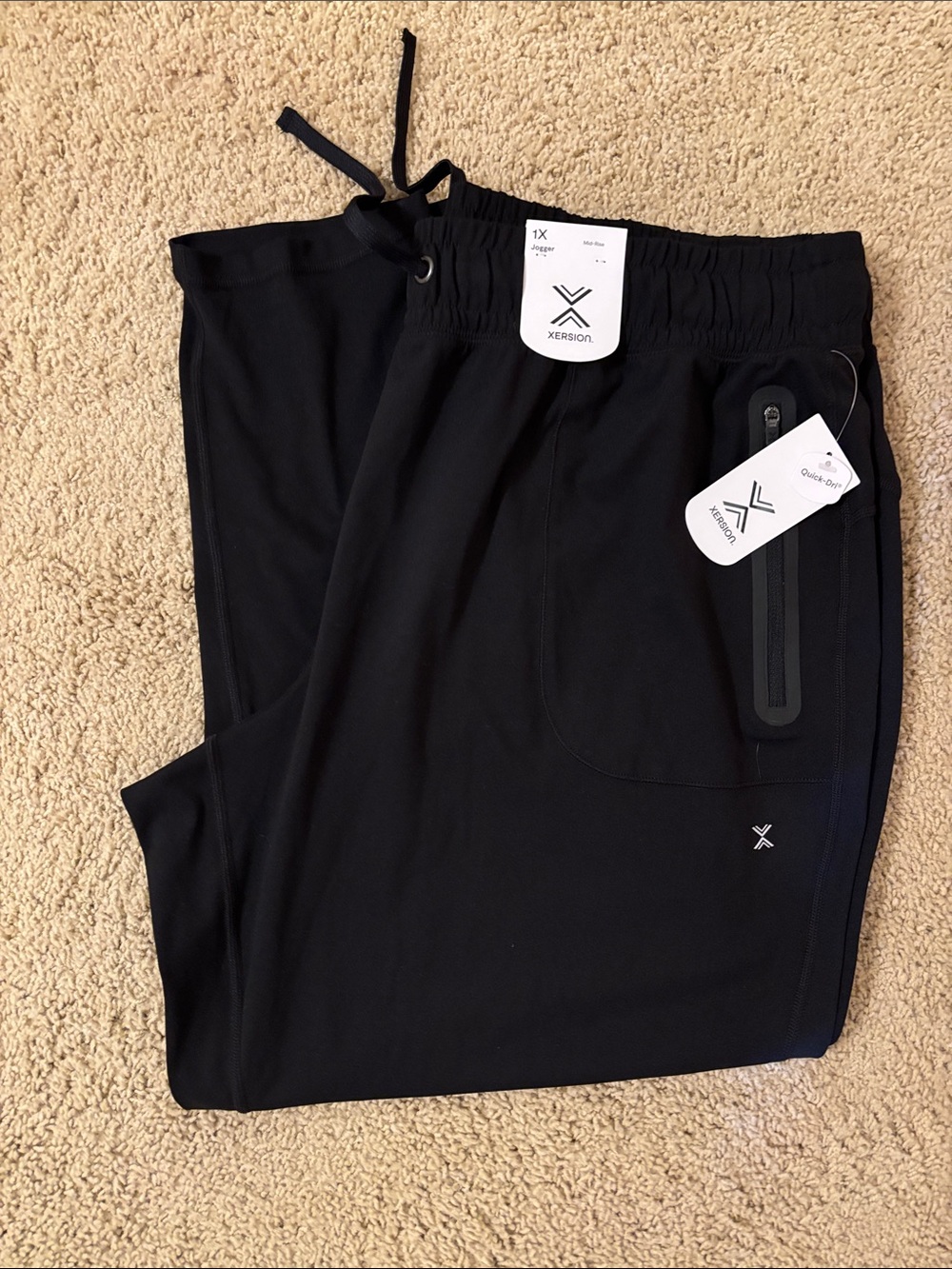Xersion Black Women's Track Joggers with Zip Pocket
